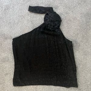 Alice & Trixie Women’s One Shoulder Cheetah Print Silk Blouse